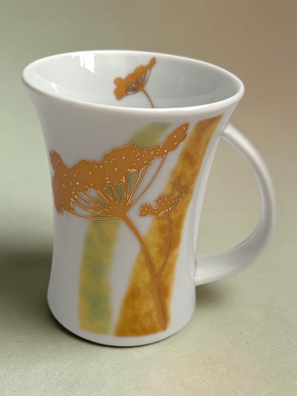 Nantucket Home Porcelain Mug With Golden Floral Design Dishwasher Safe 1
